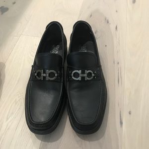 Salvatore Ferragamo Black Loafers